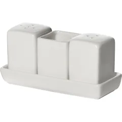 Набор для специй «Кунстверк» на подставке фарфор ,H=67,L=130,B=50мм белый