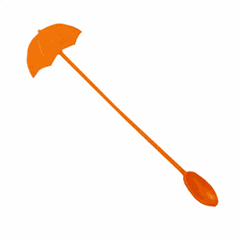 Мешалка «Зонтик с ложечкой»[15шт] пластик ,L=22см разноцветн.