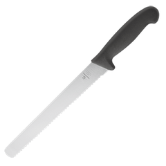 Bread knife  stainless steel, plastic , L=488/335, B=33mm  black, metallic.