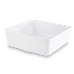 Square salad bowl plastic 4l ,H=90,L=265,B=265mm white