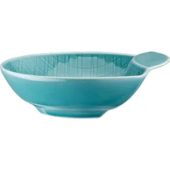 Салатник с ручкой фарфор D=14см голуб.