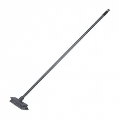 Floor brush with handle polyprop. ,H=128,L=25,B=7cm gray