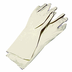 Caramel gloves size 6/6.5 (up to 60 C)  latex  L=33 cm  beige.