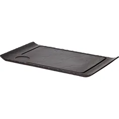 Блюдо для подачи «Базальт» керамика ,H=20,L=395,B=240мм черный, изображение 2