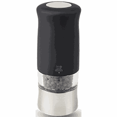 Мельница для перца «Зефир» электрическая (батарейки) пластик,сталь нерж. D=54,H=140мм прозр.,черный