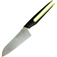 Нож «Сантоку» сталь нерж.,полипроп. ,L=14,5см металлич.,зелен.