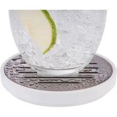 Подставка под стакан каплесборная сталь нерж.,пластик D=95,H=15мм белый, изображение 2