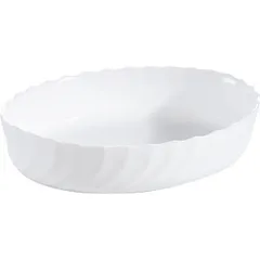 Dish “Smart Cousin” oval glass ,L=22,B=16cm white