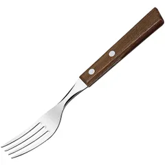 Table fork with wooden handle [3 pcs]  steel, wood , L=190/65, B=10mm  metal.