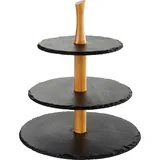 Этажерка 3 яруса 20х25х30 сланец натур.,дерево ,H=34см