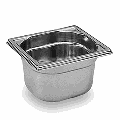 Gastronorm container (1/6)  stainless steel , H=10, L=18, B=17 cm  metal.