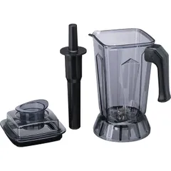 Контейнер для блендера «CB-986» с крышкой ,H=35,L=28,B=19см прозр.,черный, изображение 4