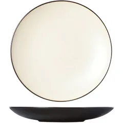 Тарелка «Финесс» десертная керамика D=21,5см слон.кость,черный