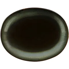 Блюдо «Тренд кортен» овальное фарфор D=22см тем.зелен., изображение 2