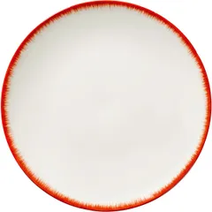 Plate “De” No. 2  porcelain  D=28cm  cream, red