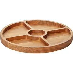 Менажница 5 секций круглая дуб D=300,H=25мм деревян., изображение 2