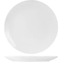 Round dish “Kunstwerk” without edge  porcelain  D=32.4 cm  white