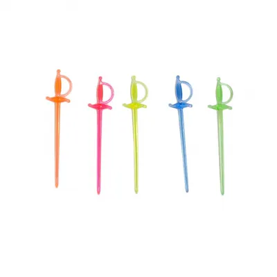 Пика пластик "Меч" 70 мм цветная 500шт/ПВХ