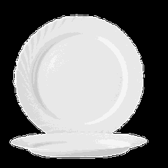 Dish “Trianon” round  glass  D=31, H=2cm  white