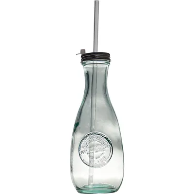 Бутылка с крышкой юез трубочки стекло 0,59л прозр.