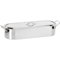 Shape for steaming fish  stainless steel , H=14.5, L=52.6, B=16.9 cm  metal.