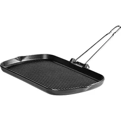 Grill pan cast iron ,H=20,L=380/405,B=225mm black