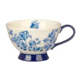 Чашка чайная «Фиори» фарфор 220мл ,H=65мм слон.кость,синий