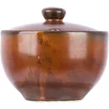 Сахарница «Мак» с крышкой фарфор 200мл D=91,H=60мм медный