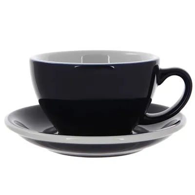 Кофейная пара «Эгг» фарфор 300мл D=110/155,H=65,L=135мм синий