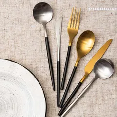 Нож столовый «Дистрикт Блэк Голд Мэтт» сталь нерж. ,L=225,B=18мм золотой,черный, изображение 2