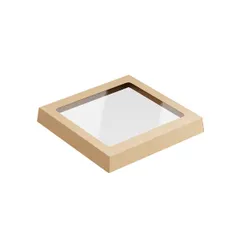 Крышка для бумажного контейнера OneClick 950/1250 мл картон,полипроп. ,L=16,5,B=16,5см св.корич.,про