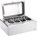 Станция буфетная с лотками [4шт] для подогрева мдф ,H=30,L=64,B=46см белый