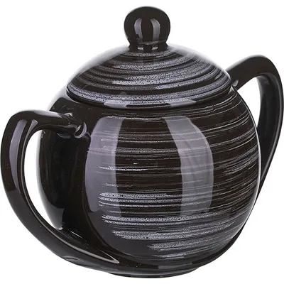 Сахарница с крышкой «Маренго» керамика 400мл D=8см черный, изображение 2