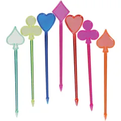 Пики для канапе «Карты»[400шт] полистирол ,L=9см разноцветн.