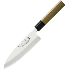 Dab knife for cutting fish  steel, wood , L=250/105, B=50mm  St. wood, metal