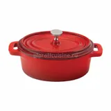 Кастрюля красн.порц.овал.17 см эмалир.чугун, 550мл