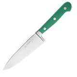 Нож поварской сталь,пластик ,L=270/150,B=35мм зелен.,металлич.
