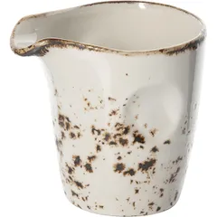 Молочник «Крафт Вайт» фарфор 85мл D=58,H=720,L=75мм белый,коричнев.