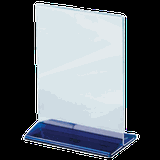 Подставка наст. д/меню А5 синее осн. пластик ,H=220,L=155,B=95мм прозр.,синий