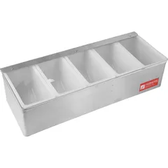Container for fruits and seasonings with a lid “Prootel” 5 compartments  stainless steel, plastic , H=85, L=380, B=1