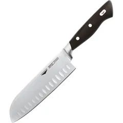 Нож д/восточной кухни с углублениями сталь нерж.,пластик ,L=18см черный,металлич.