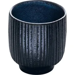 Coffee cup “Nara” for espresso, grooved  ceramics  100 ml  black, dark blue.