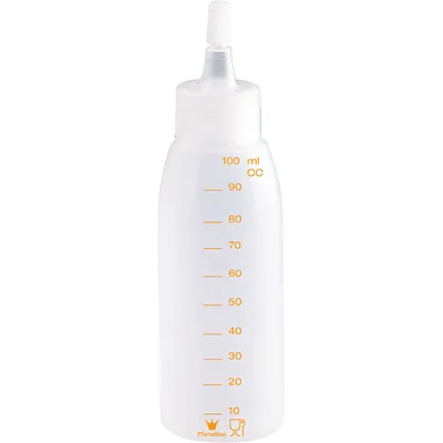 Бутылка мерная с носиком полиэтилен 100мл D=35,H=140мм матовый, Объем по данным поставщика (мл): 100