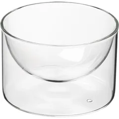 Salad bowl “Prootel” double walls  thermal glass  450 ml , H = 75 mm  clear.