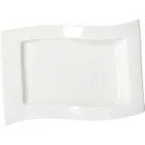 Блюдо «Кунстверк» прямоугольное волна фарфор ,H=25,L=270,B=180мм белый