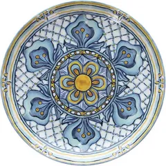 Plate “Positano”  porcelain  D=28, H=3cm  cornflower blue, mustard.