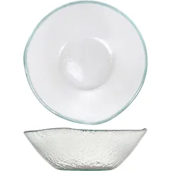 Salad bowl glass D=21,H=7cm green.