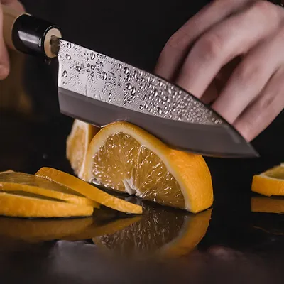 Нож кухонный «Киото» односторонняя заточк сталь нерж.,дерево ,L=215/105,B=37мм, изображение 5