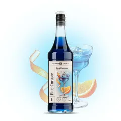 Syrup “Blue Curacao” Pinch&Drop glass 1l D=85,H=330mm