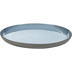 Блюдо «Даск» керамика D=317,H=25мм серый,голуб.